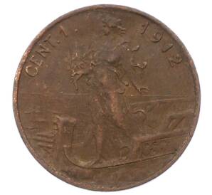 1 чентезимо 1912 года Италия — Фото №1