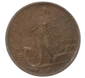 1 чентезимо 1910 года Италия