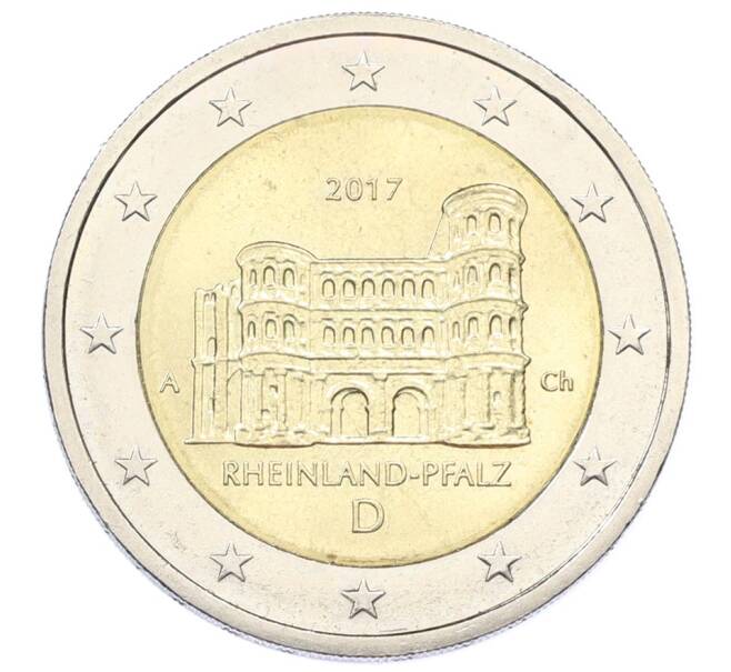Монета 2 евро 2017 года A Германия «Федеральные земли Германии — Рейнланд-Пфальц (Порта Нигра)» (Артикул: T11-30592) — Фото №1