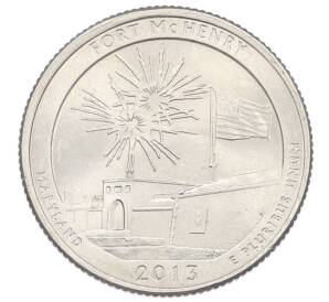 1/4 доллара (25 центов) 2013 года P США «Национальные парки — №19 Форт Мак-Генри» — Фото №1