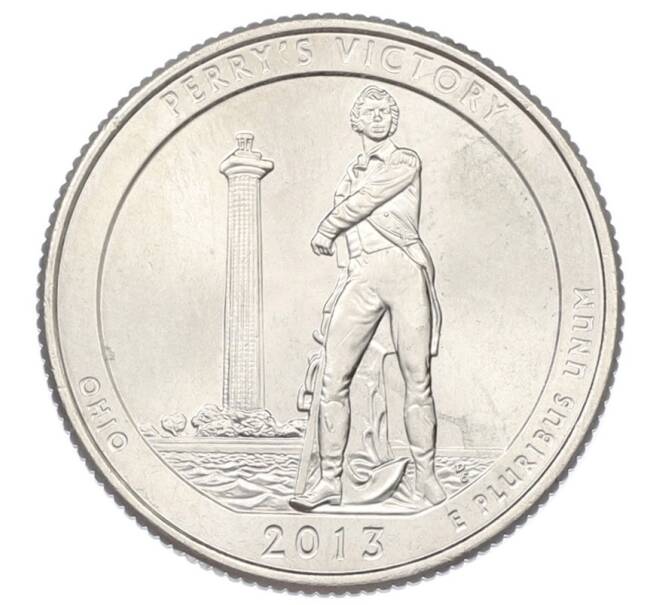 Монета 1/4 доллара (25 центов) 2013 года P США «Национальные парки — №17 Международный мемориал мира» (Артикул: T11-30874) — Фото №1