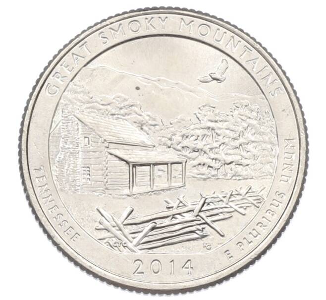 Монета 1/4 доллара (25 центов) 2014 года P США «Национальные парки — №21 Национальный парк Грейт-Смоки-Маунтинс» (Артикул: T11-30877) — Фото №1
