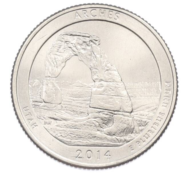 Монета 1/4 доллара (25 центов) 2014 года D США «Национальные парки — №23 Национальный парк Арки» (Артикул: T11-30881) — Фото №1