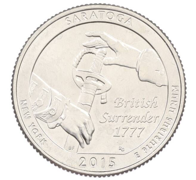 Монета 1/4 доллара (25 центов) 2015 года D США «Национальные парки — №30 Национальный исторический парк Саратога» (Артикул: T11-30886) — Фото №1