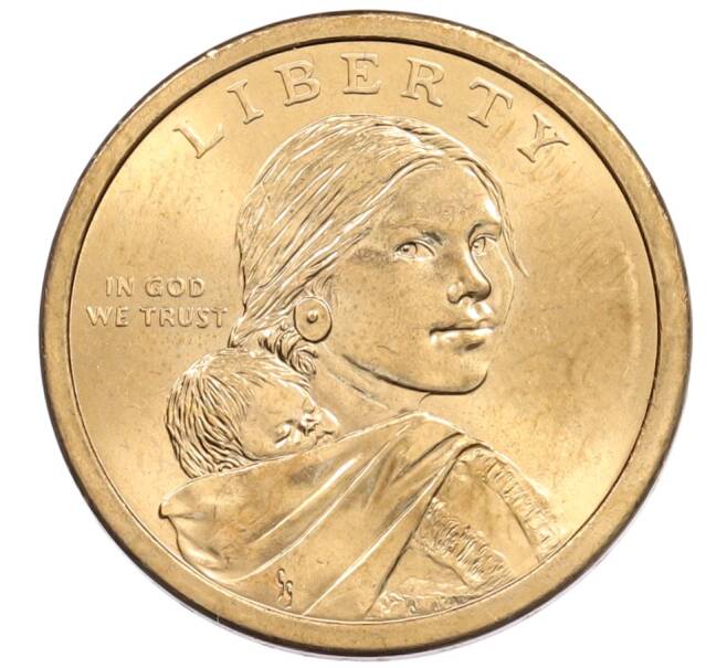 Монета 1 доллар 2010 года (Р) США «Коренные американцы (Сакагавея) — Великий закон о мире (Стрелы)» (Артикул: T11-31075) — Фото №2