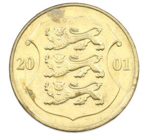1 крона 2001 года Эстония — Фото №1