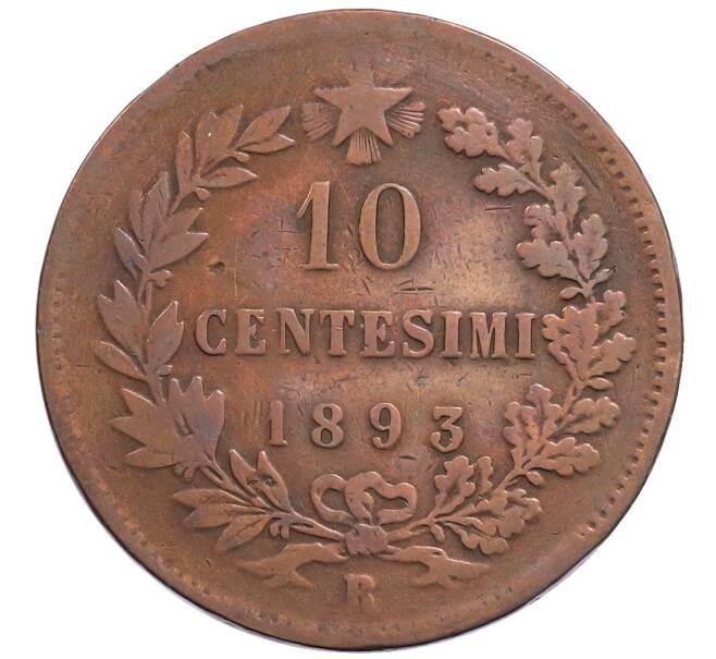 Монета 10 чентезимо 1893 года R Италия (Артикул: K12-73864) — Фото №1