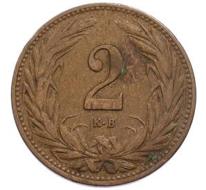 2 филлера 1909 года Венгрия — Фото №2