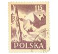 Почтовая марка 1.15 злотых 1956 года Польша «Лыжи и горы» (Артикул: P2-0907) — Фото №1