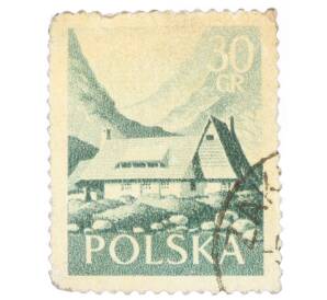 Почтовая марка 30 грошей 1956 года Польша «Горная хижина в долине Пяти озер»
