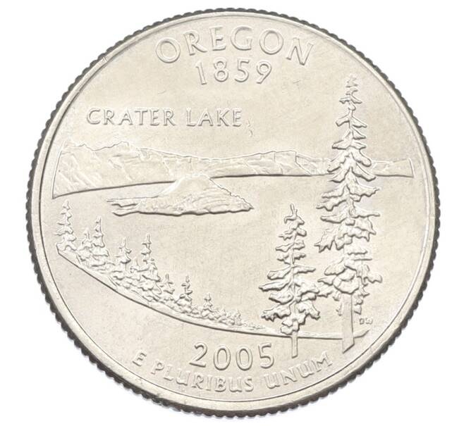 Монета 1/4 доллара (25 центов) 2005 года D США «Штаты и территории — Орегон» (Артикул: T11-31308) — Фото №1