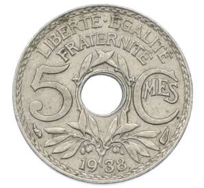 5 сантимов 1938 года Франция — Фото №1