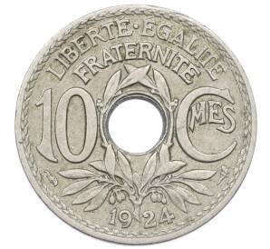 10 сантимов 1924 года Франция — Фото №1