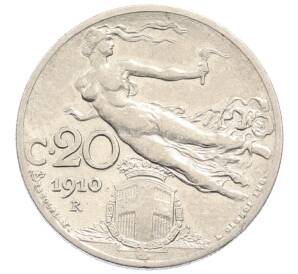 20 чентезимо 1910 года Италия — Фото №1
