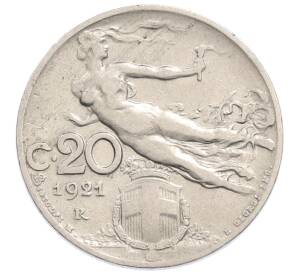 20 чентезимо 1921 года Италия — Фото №1