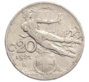 20 чентезимо 1921 года Италия — Фото №1