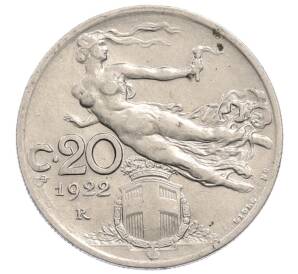 20 чентезимо 1922 года Италия — Фото №1