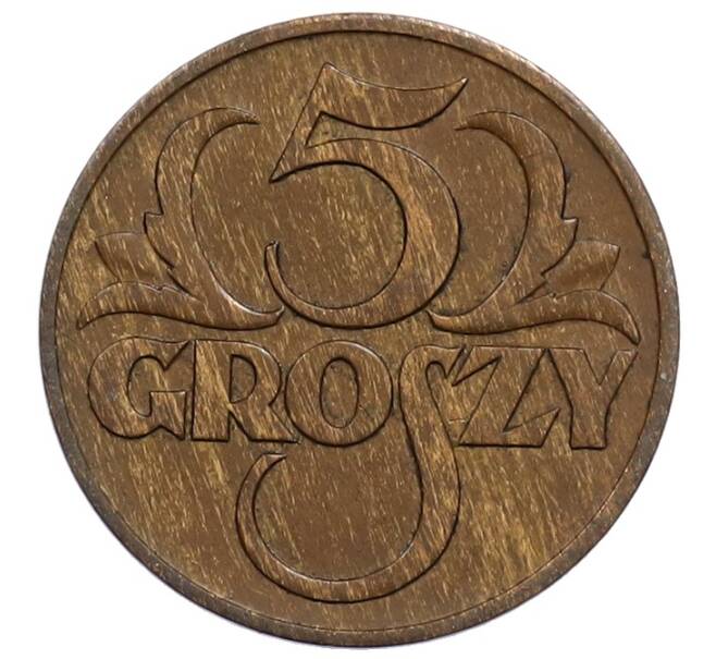 Монета 5 грошей 1938 года Польша (Артикул: K12-74010) — Фото №2