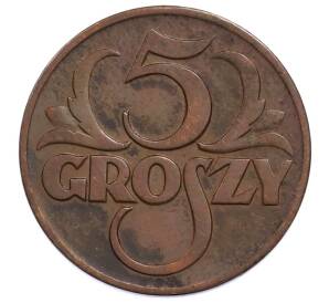 5 грошей 1939 года Польша — Фото №2