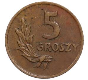 5 грошей 1949 года Польша — Фото №2