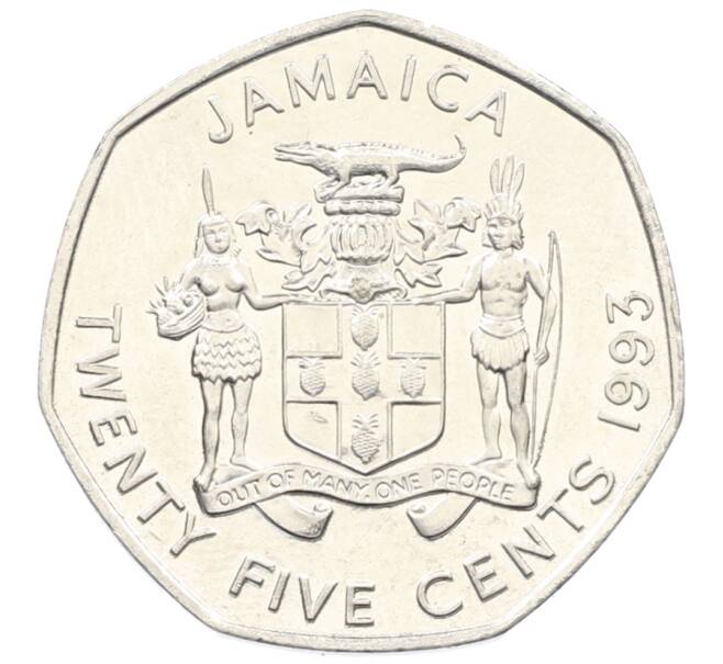 Монета 25 центов 1993 года Ямайка (Артикул: K12-74506) — Фото №1