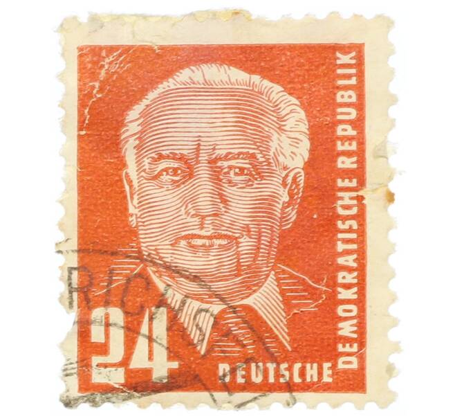 Почтовая марка 24 пфеннига 1950 года Восточная Германия (ГДР) «Вильгельм Пик» (Артикул: P2-0919) — Фото №1