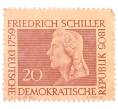 Почтовая марка 20 пфеннигов 1959 года Восточная Германия (ГДР) «Фридрих Шиллер» (Артикул: P2-0924) — Фото №1