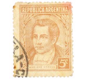 Почтовая марка 5 сентаво 1937 года Аргентина «Мариано Морено»
