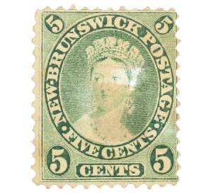 Почтовая марка 5 центов 1860 года Нью-Брансуик «Королева Виктория»
