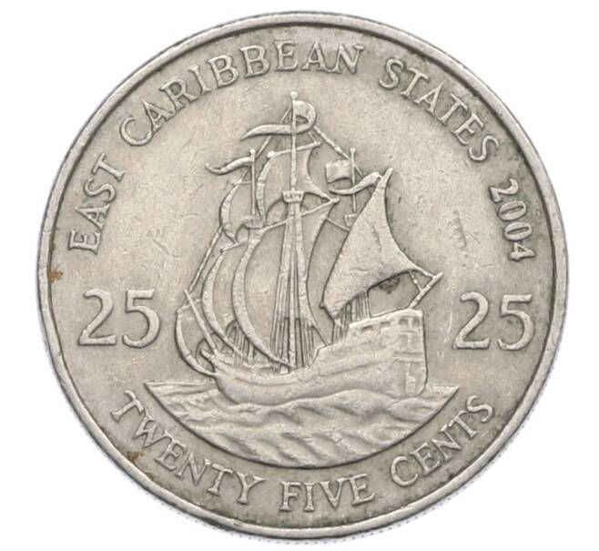 Монета 25 центов 2004 года Восточные Карибы (Артикул: T11-31496) — Фото №1