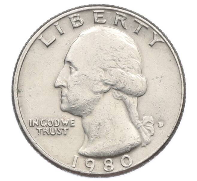 Монета 1/4 доллара (25 центов) 1980 года D США (Артикул: T11-31577) — Фото №1