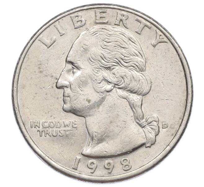 Монета 1/4 доллара (25 центов) 1998 года D США (Артикул: T11-31578) — Фото №1