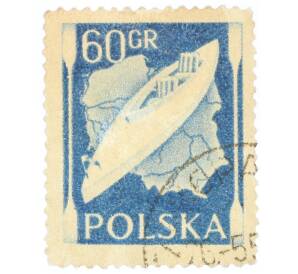Почтовая марка 60 грошей 1956 года Польша «Польская туристическая индустрия — Каяк-тандем»