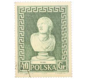 Почтовая марка 40 грошей 1956 года Польша «Скульптура Умирающая Ниоба»