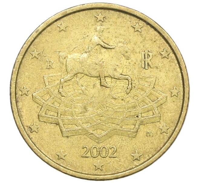 Монета 50 евроцентов 2002 года Италия (Артикул: K12-74747) — Фото №1