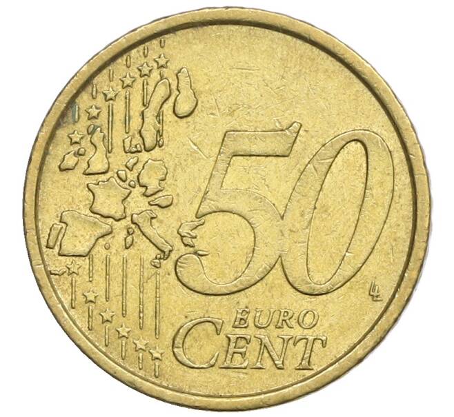 Монета 50 евроцентов 2002 года Италия (Артикул: K12-74747) — Фото №2
