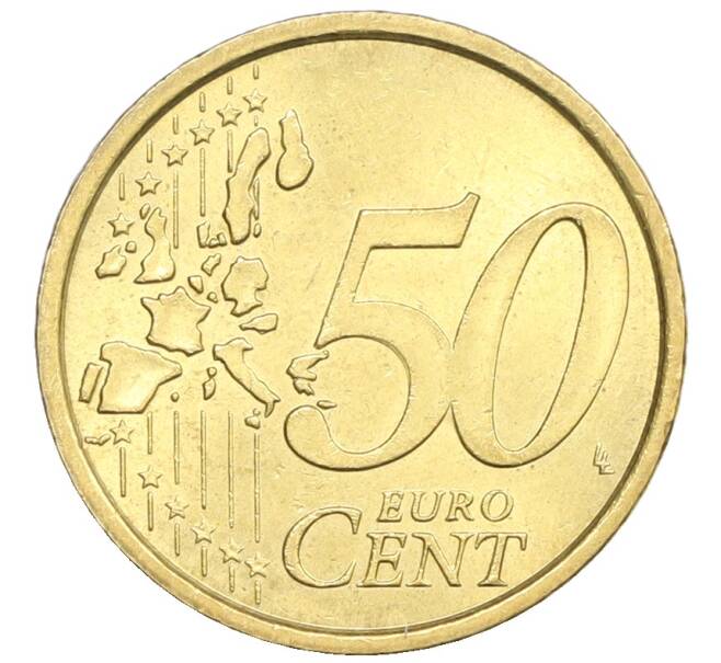 Монета 50 евроцентов 2002 года Италия (Артикул: K12-74748) — Фото №2