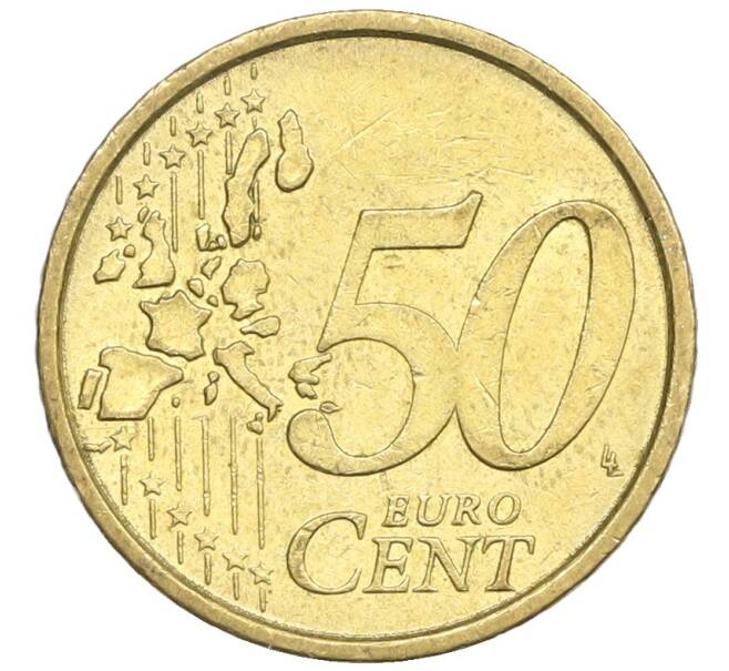 Монета 50 евроцентов 2002 года Италия (Артикул: K12-74749) — Фото №2