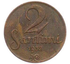2 сантима 1932 года Латвия — Фото №1