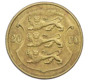 1 крона 2000 года Эстония — Фото №1