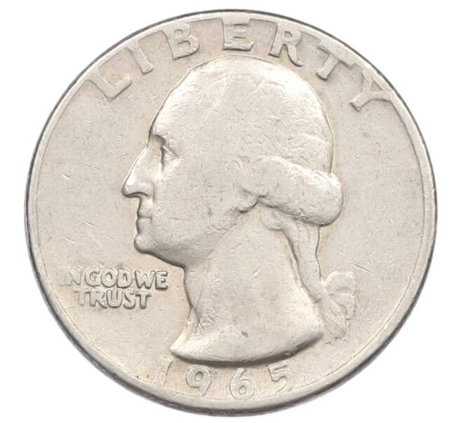 Монета 1/4 доллара (25 центов) 1965 года США (Артикул: T11-32002) — Фото №1