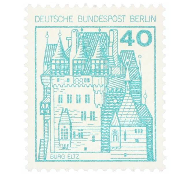 Почтовая марка 40 пфеннигов 1977 года Западная Германия (ФРГ) «Крепости и замки — Замок Эльц» (Артикул: K12-74854) — Фото №1