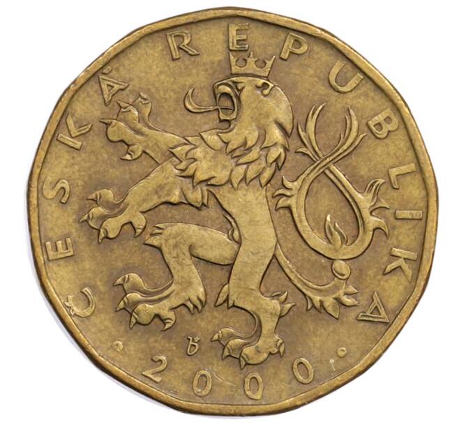 Монета 20 крон 2000 года Чехия «Смена тысячелетия — 2000 год» (Артикул: K8-0666) — Фото №2