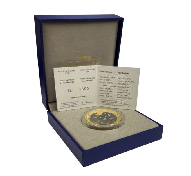 Монета 200 евро 2009 года Франция «Международный год астрономии» (Артикул: K3-0335)
