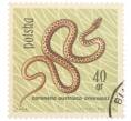 Почтовая марка 40 грошей 1963 года Польша «Охраняемые рептилии и амфибии — Обыкновенная медянка» (Артикул: P2-1026) — Фото №1