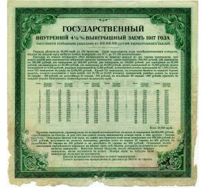 Облигация 200 рублей 1917 года «Государственный внутренний выигрышный заем» — Фото №2
