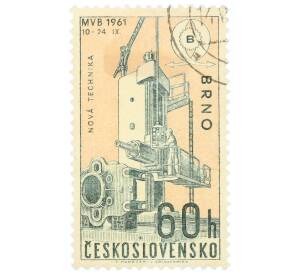 Почтовая марка 60 геллеров 1961 года Чехословакия «Международная выставка в Брно — Станок WD2000»