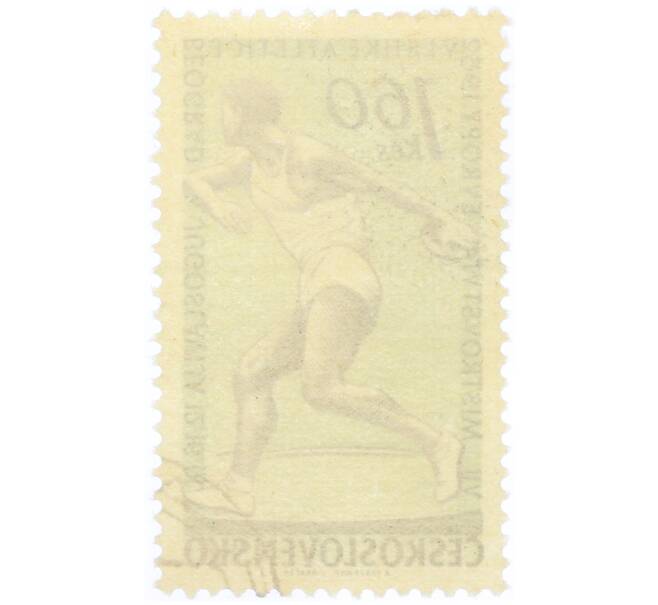 Почтовая марка 1.6 кроны 1962 года Чехословакия «Метание диска» (Артикул: P2-1064) — Фото №2