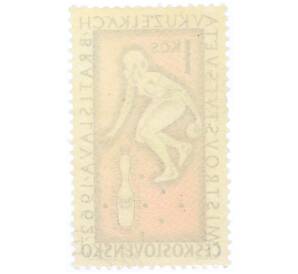 Почтовая марка 1 крона 1962 года Чехословакия «Боулинг»