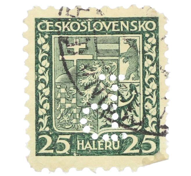 Почтовая марка 25 геллеров 1929 года Чехословакия «Герб» (Артикул: P2-1110) — Фото №1